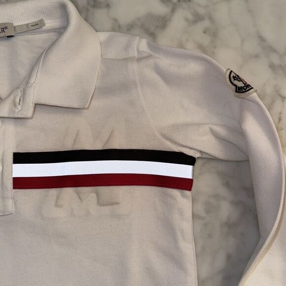 Moncler Kids Polo Shirt with Red, White, and Navy Stripes 3Y - Picture 4 of 8